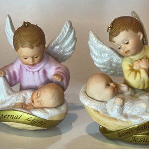 Ashton-Drake Nativity Angels “Eternal Light & Sweet Baby Jesus” – Set of 2